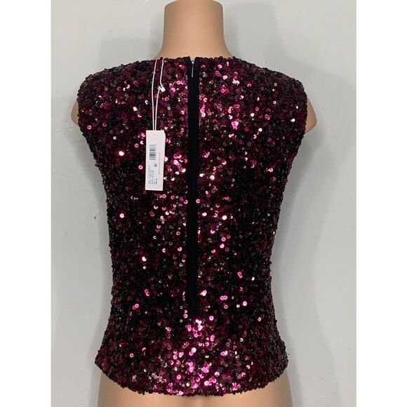 New. Rebecca Taylor plum stretch sequin top. - Picture 9 of 11